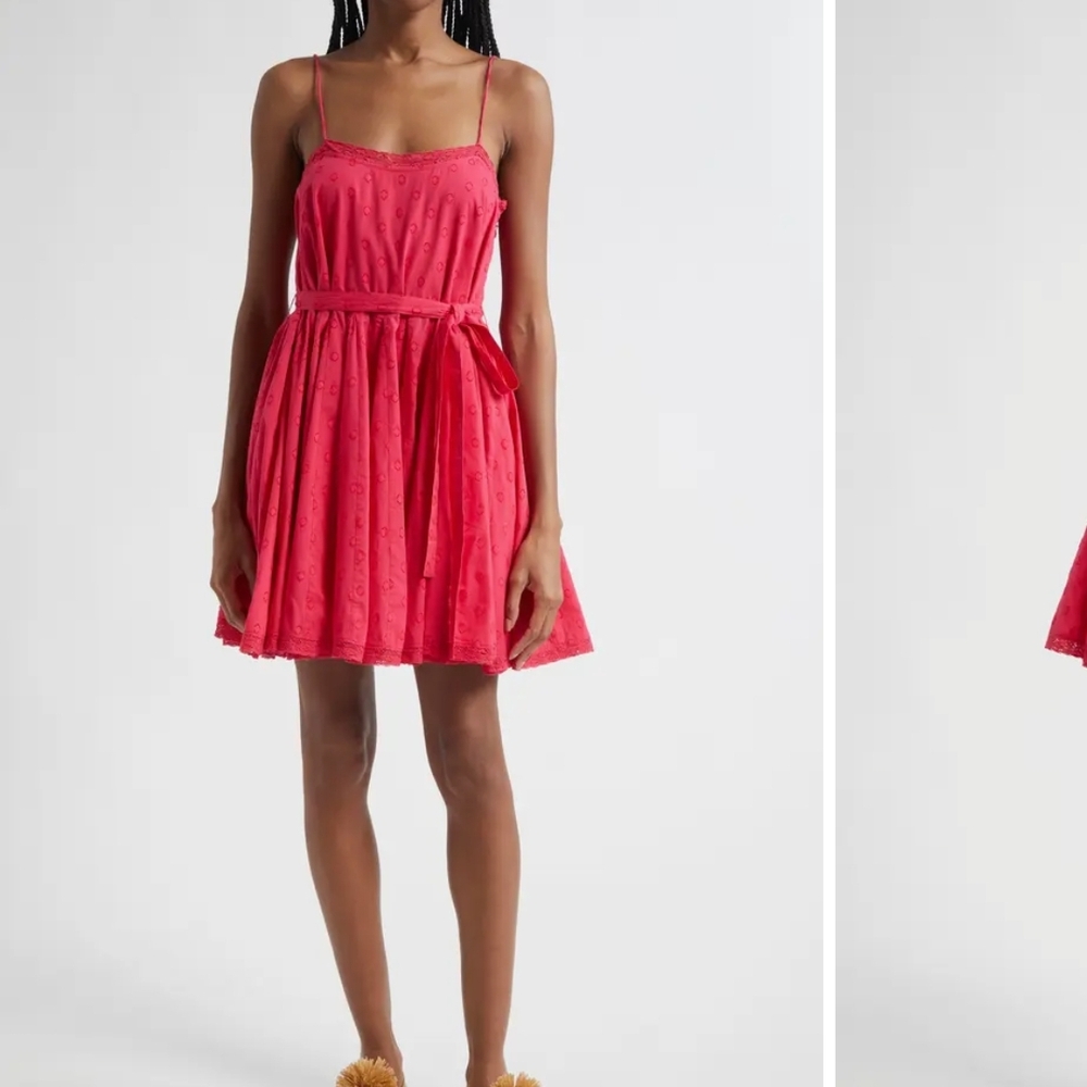 Ulla Johnson 12 Spaghetti Strap Square Neck Side Zip Fit And Flair Dress